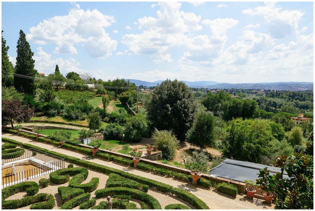 Stunning countryside landscape view of Florence, Italy. Taken from the Villa le Fontanelle wedding venue.