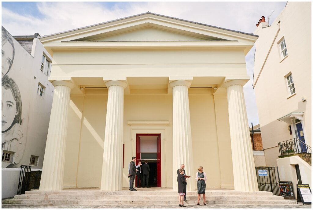 Unitarian wedding venue in Brighton on a sunny day