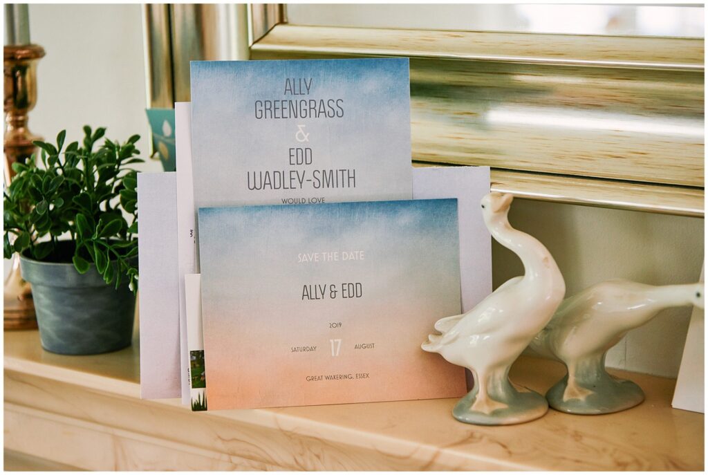 Save the date wedding stationary for relaxed festival wedding