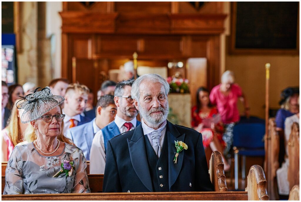 Father of the bride sat in church during wedding ceremony in Essex