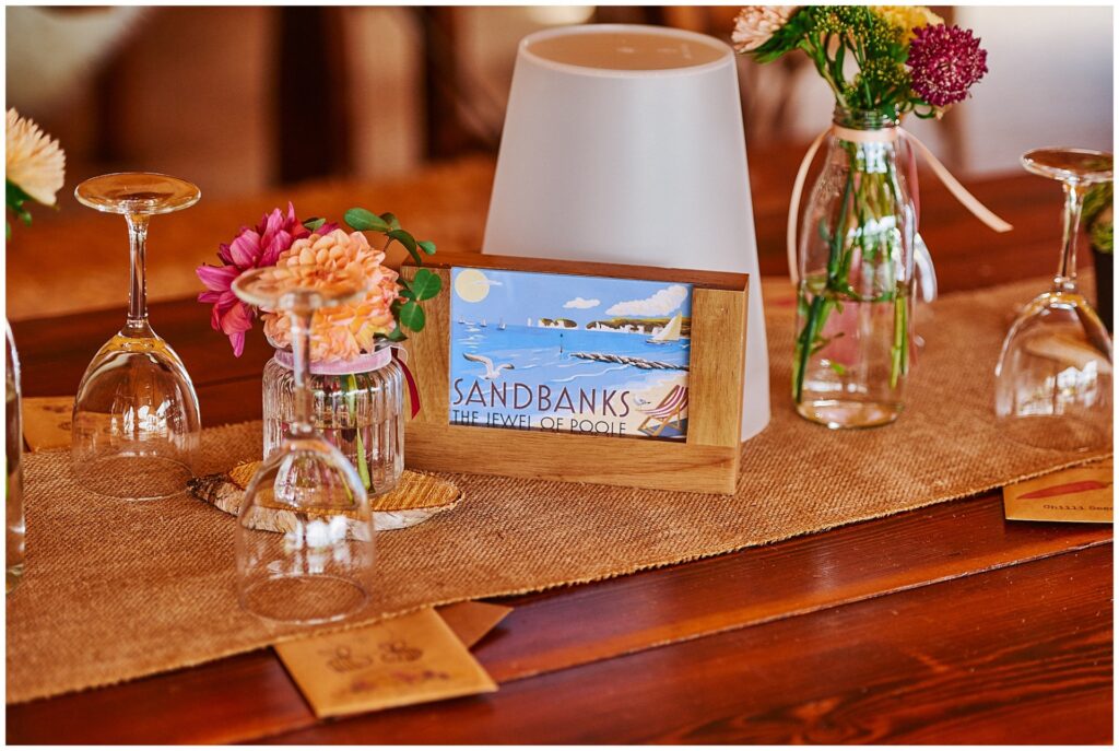 wedding table details at a festival wedding in Essex