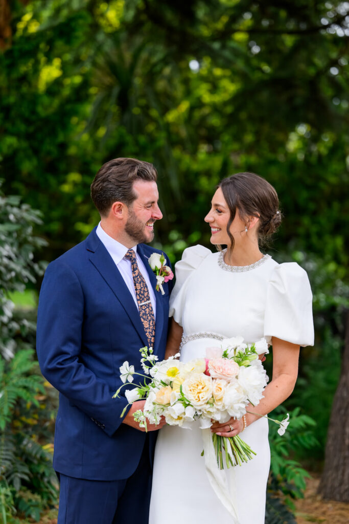 Bride and groom portrait photography in West Bridgford Park