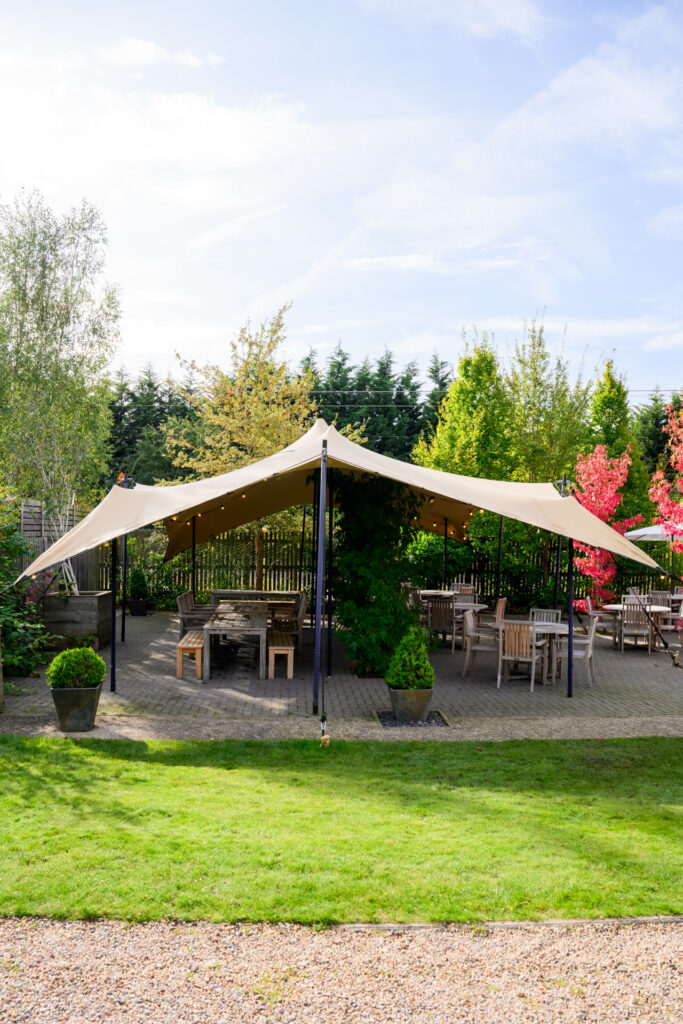 Tipi set up at outside at Carriage Hall wedding venue in Nottingham