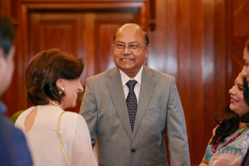 wedding guests laughing during wedding ceremony at Old Marylebone Town Hall