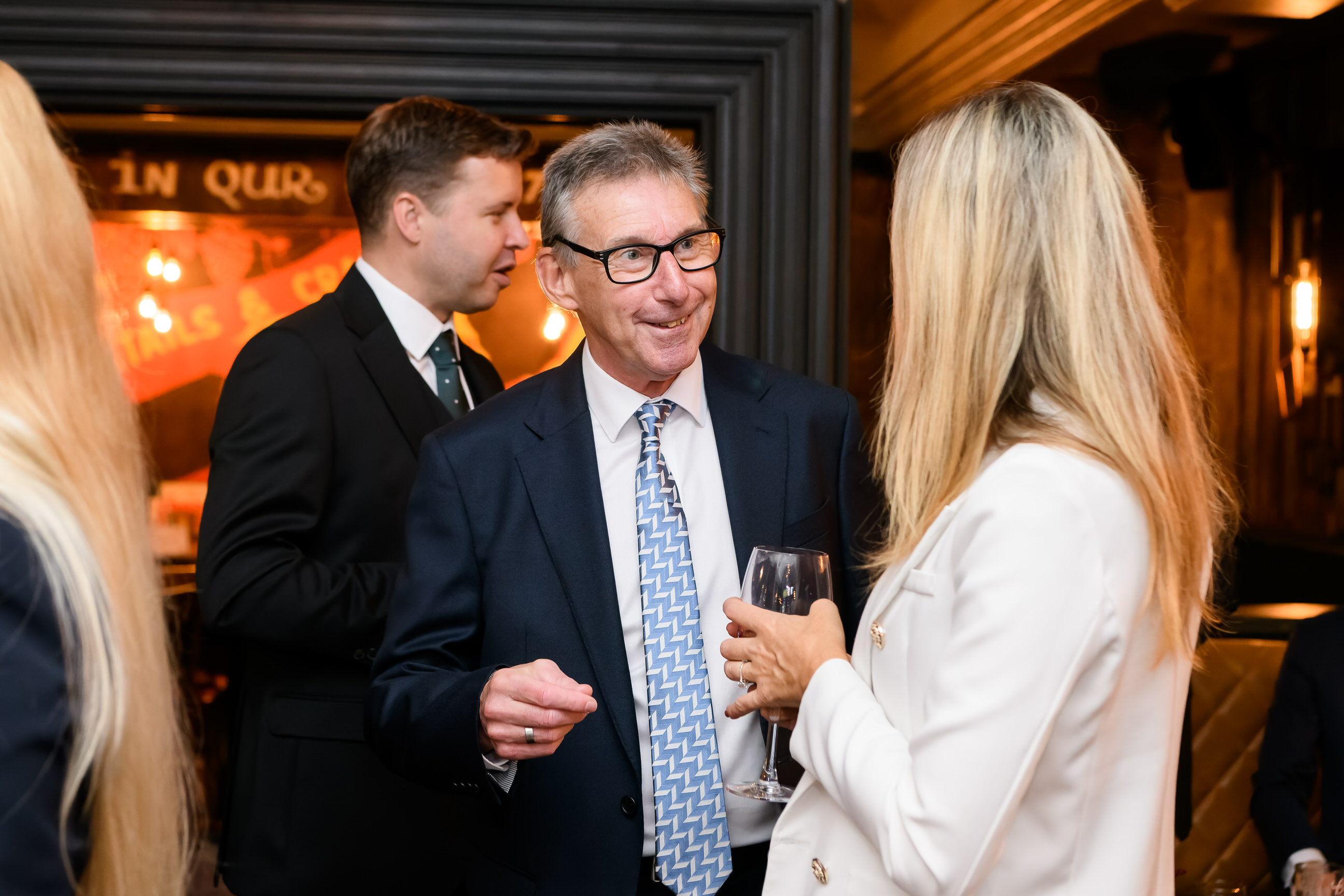 candid photo of wedding guest in the Vine Pub