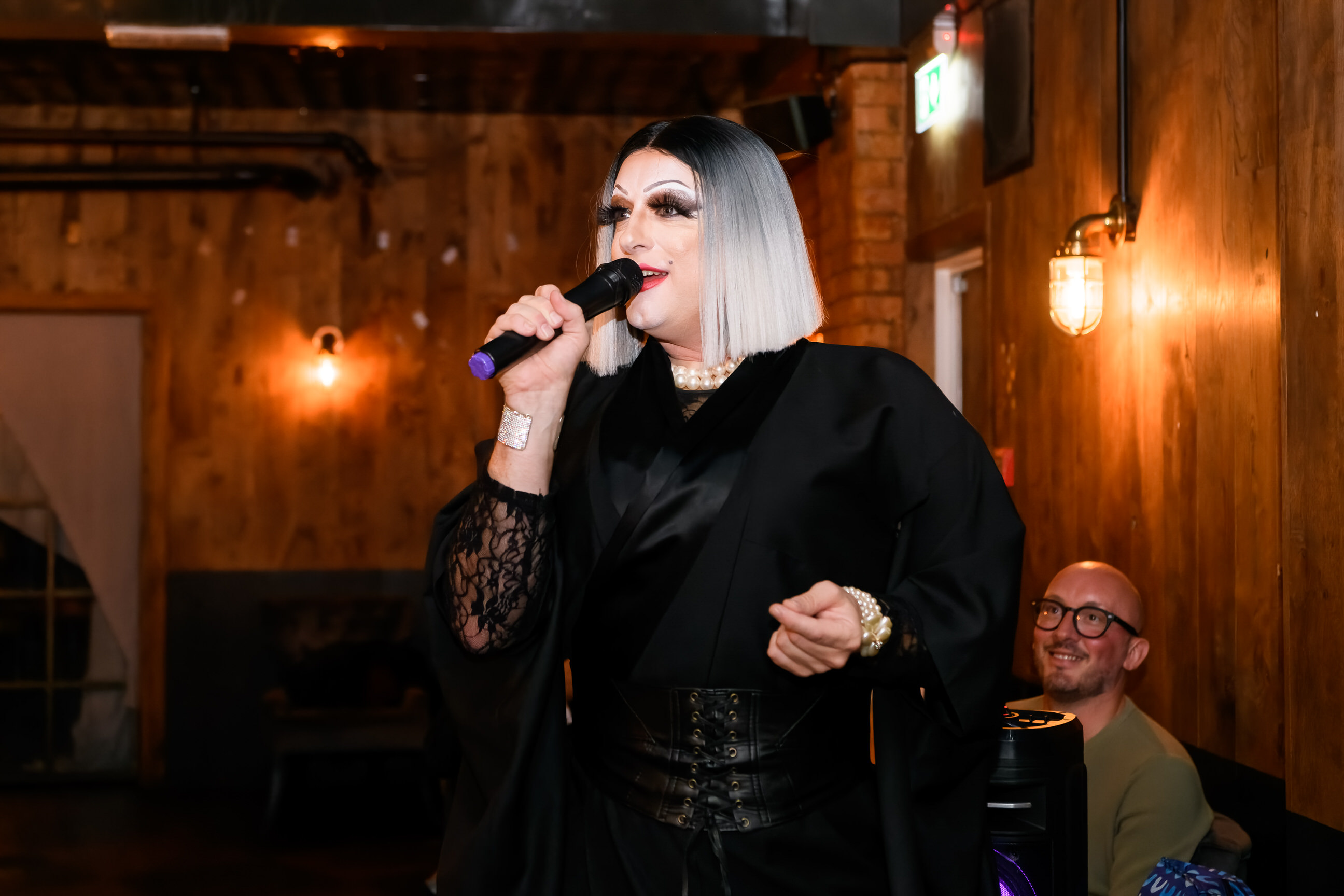 Drag Queen performing during alternative wedding at the Singer Tavern