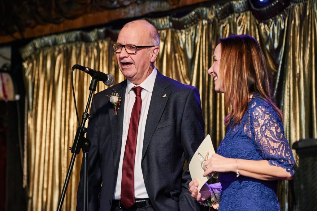 Brides Parents giving a wedding speech at Ivy House in Nunhead, London