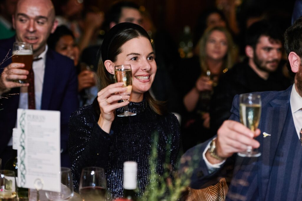 wedding guest toasting speeches at Ivy House pub wedding