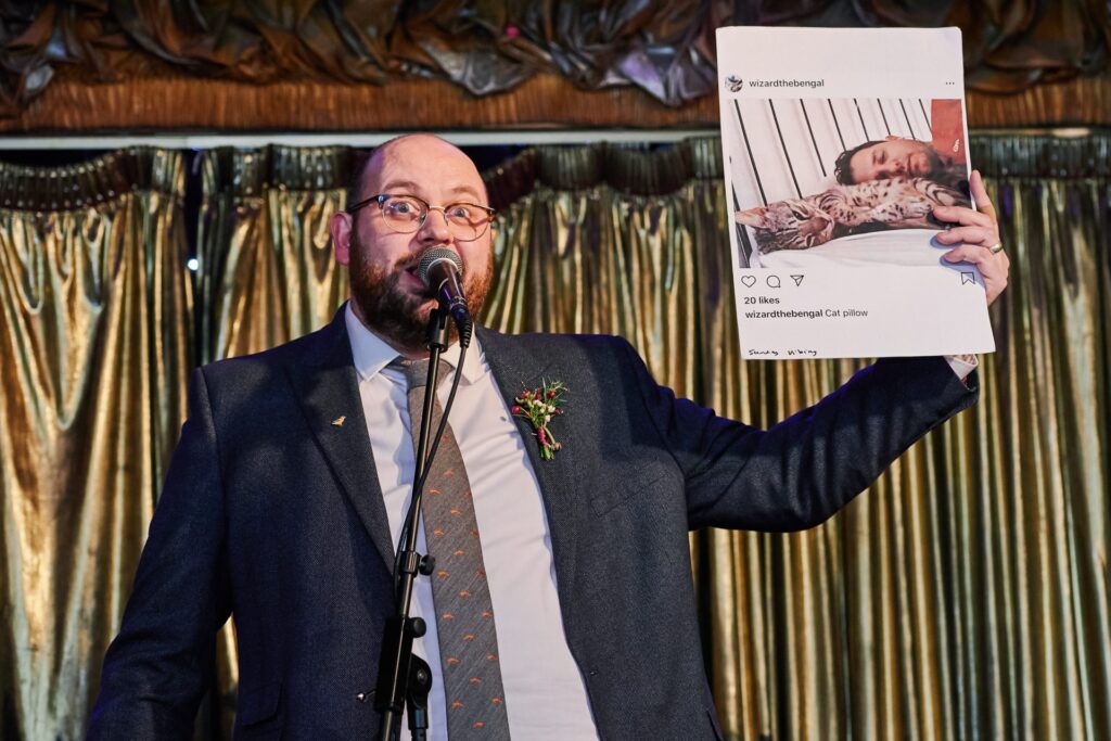 best man giving a funny wedding speech at Ivy House pub